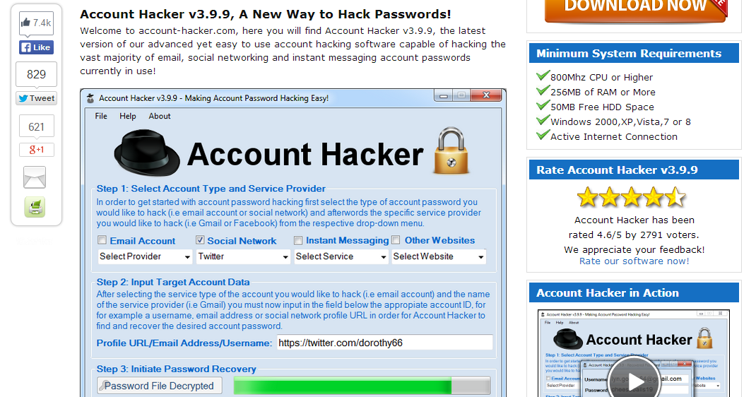account hacker activation key